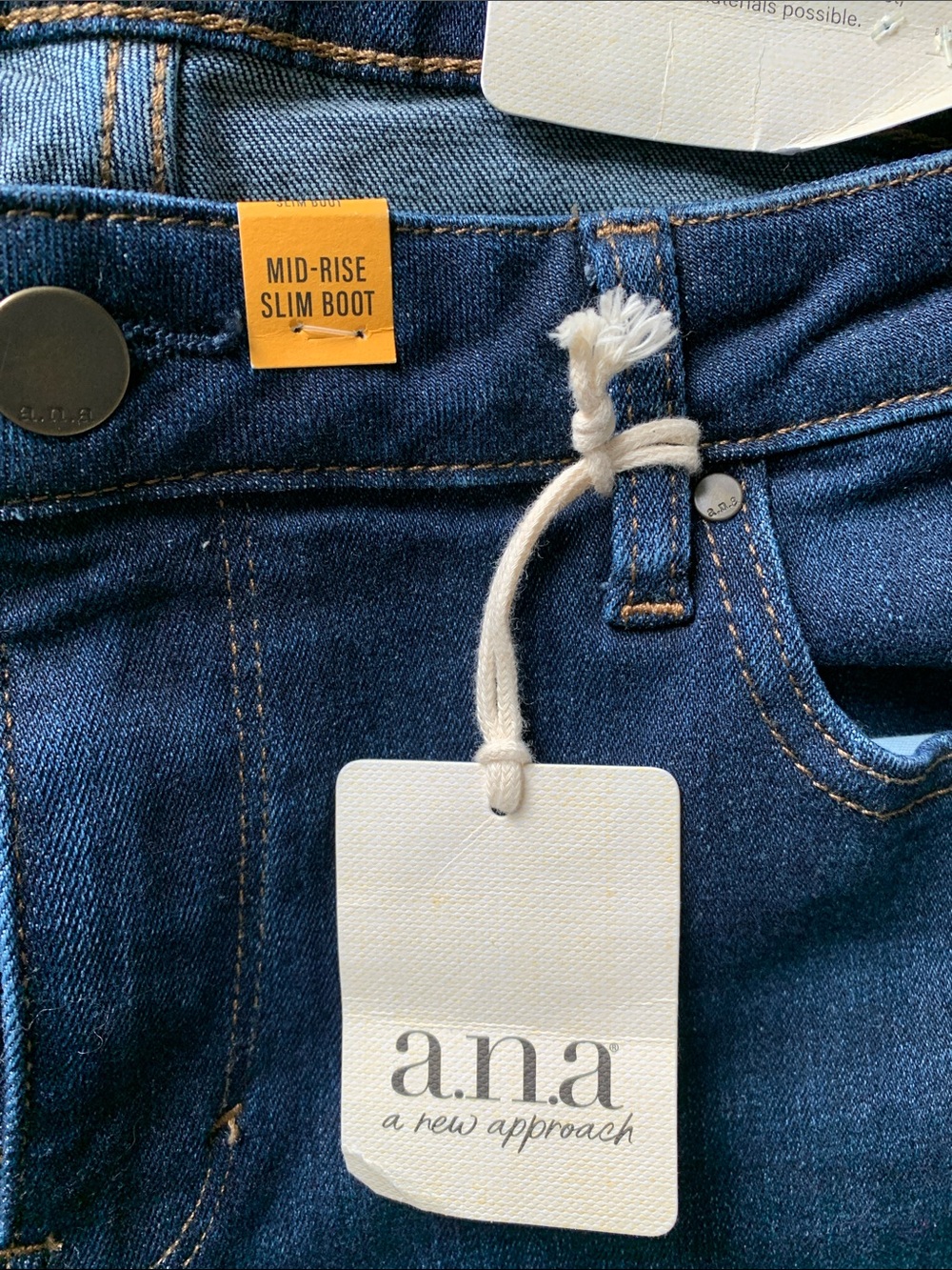 a.n.a Women’s Mid-rise Dark Blue Boot-Cut Jeans. Brand New with tags. Size:14. - Picture 4 of 8
